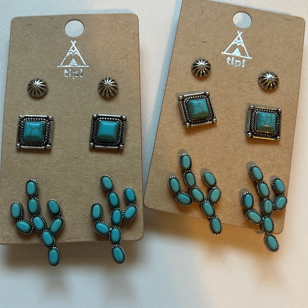 Cactus earring set